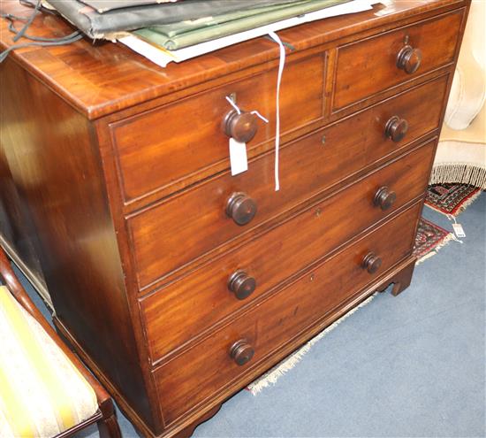 A George III mahogany chest of drawers W.102cm